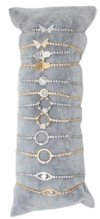 Bracelets en métal doré ou argenté, sertis de zirconium, modèles assortis X12