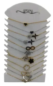 Bracelet acier inox gold & silver assortis x12