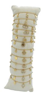 Bracelet acier inox gold avec breloques assortis x12