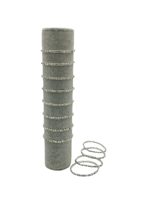 Bracelets extensibles en strass argenté x24