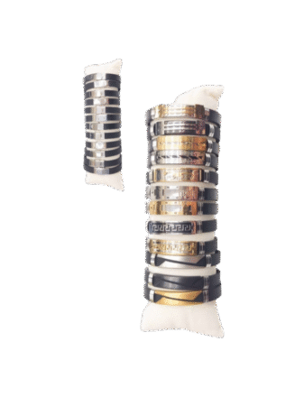 Bracelets homme en PU et acier inox assortis x12