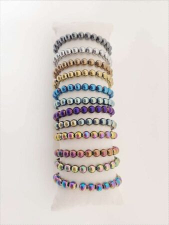 Bracelets hematite couleurs assorties x12