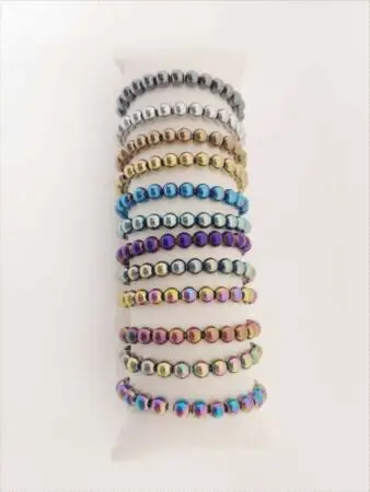 Bracelets hematite couleurs assorties x12