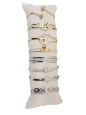 Bracelets femme en acier inox Gold/Silver assorties x8