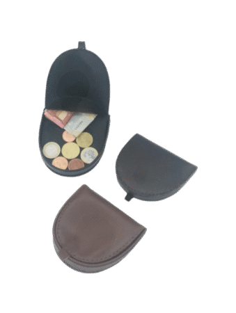 Porte-monnaie cuvette en cuir couleurs assorties