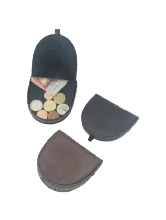 Porte-monnaie cuvette en cuir couleurs assorties