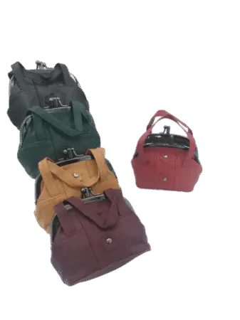 Porte-monnaie en cuir double clips avec 2 lances couleurs assorties