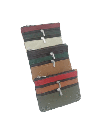 Porte-monnaie en cuir quadricolore modèles assorties