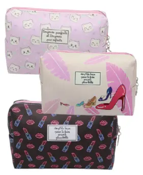 Pochette de toilette GM en PU multi décors x 12