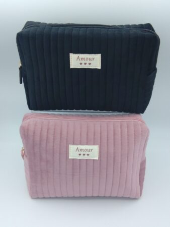Pochette cosmétique en velour "Amour" GM coloris assortis