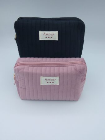 Pochette cosmétique en velour "Amour" PM coloris assortis