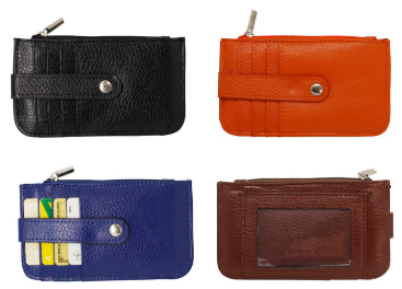 Etui porte-cartes porte-monnaie avec pression en cuir X12