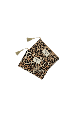 Pochette cosmetique motif leopard "amour" 205x15x140mm