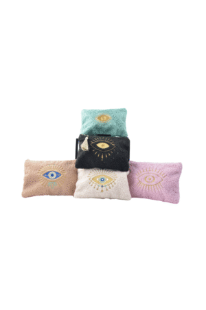 Pochette cosmétique en moumoute "Oeil" coloris assortis