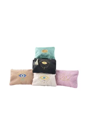 Pochette cosmétique en moumoute "Oeil" coloris assortis