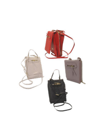 Mini sac a main avec bandoulière amovible en PU couleurs assorties