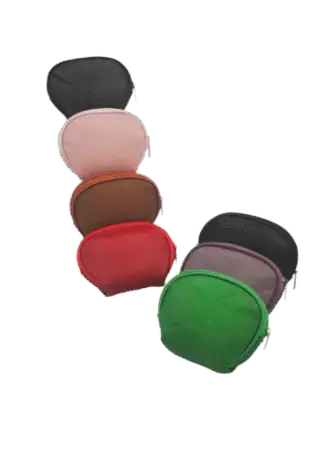 Porte-monnaie cuir ovale couleurs assorties X12