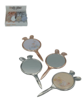 Miroir avec manche forme lapin en ABS chromé et cuivré X24