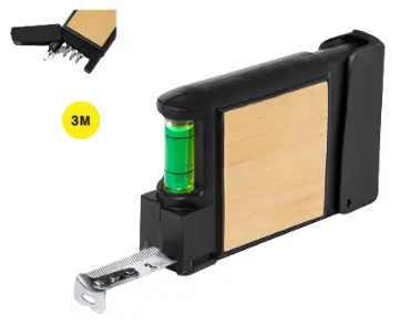 Flexomètre multi-outils 3m en bambou et ABS