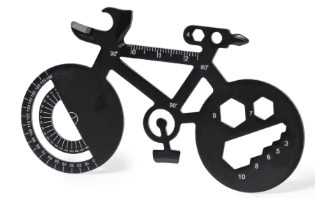 Multi-outils 16 fonctions en acier inox en forme de vélo