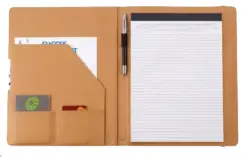 Conférencier A4 en liège avec bloc note sans stylo