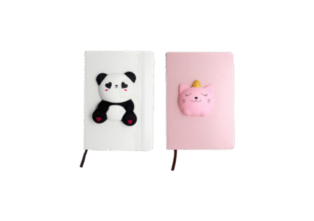 Carnet A5 80 pages couvertures squishy chat ou panda assorties