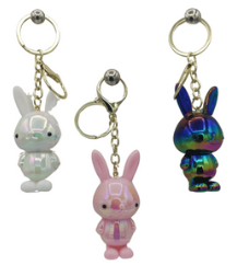 Porte-clés lapin en résine coloris assortis