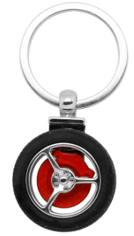 Porte-clés forme roue de voiture