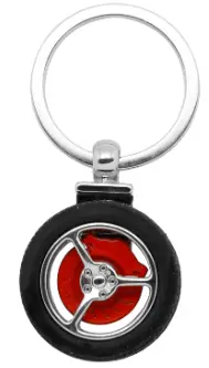 Porte-clés forme roue de voiture