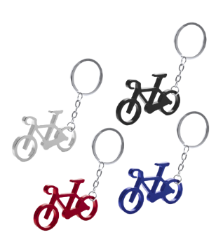 Porte-clés vélo en aluminium couleurs assorties x 24