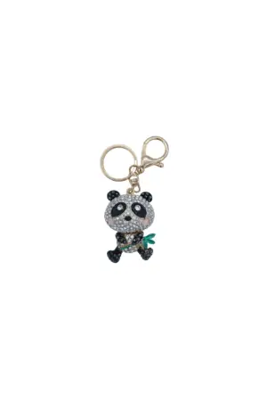 Porte-clés panda bambou gold