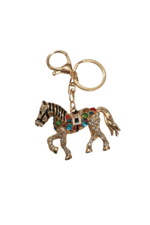 Porte-clés cheval métal doré