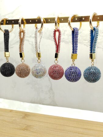 Porte-clés boule strass scintillant