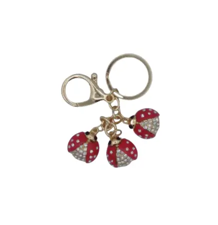 Porte-clés breloque coccinelle & strass