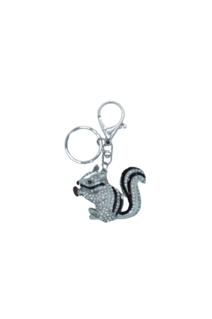 Porte-clés ecureil sylver & strass