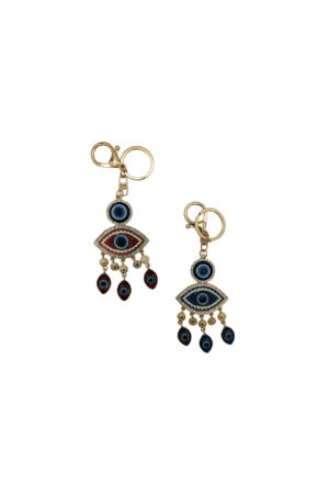 Porte-clés motif œil de Nazar gold & strass coloris assortis