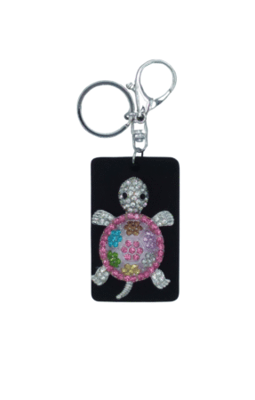 Porte-clés Plaque motifs tortue strass