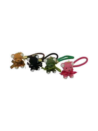 Porte-clés ourson pattes et oreilles strass assortis X12