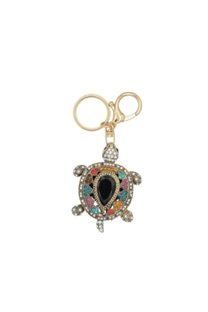 Porte-clés tortues multicolores avec strass