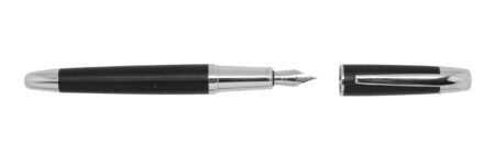 Stylo plume métal noir mat, finition quadrillée