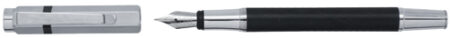 Stylo plume métal hexagonal avec corps quadrillé noir