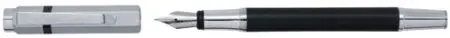 Stylo plume métal hexagonal avec corps quadrillé noir