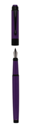 Stylo plume laqué violet attributs laqués noirs