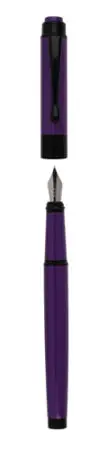 Stylo plume laqué violet attributs laqués noirs