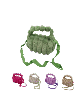 Sac à main enfant, en peluche couleurs assorties x12