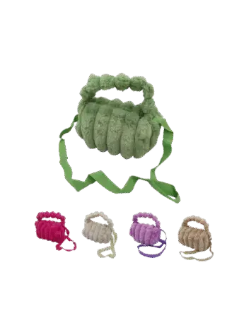 Sac à main enfant, en peluche couleurs assorties x12