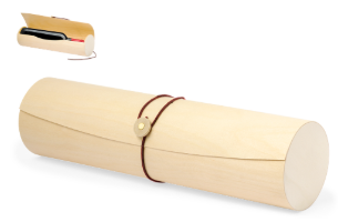Boîte de présentation en bois et fermeture eco-cuir