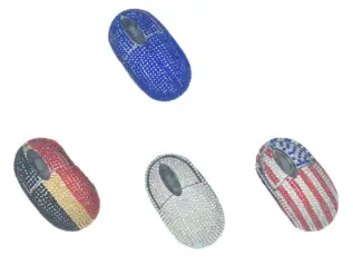 Souris optique en strass lumiere bleu modeles assortis