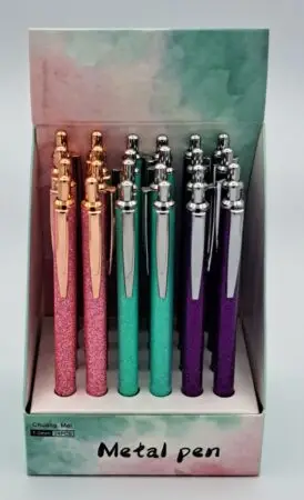 Stylo bille corps pailleté assortis x 24
