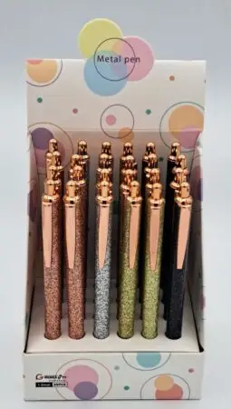 Stylo bille corps pailleté assortis x 24